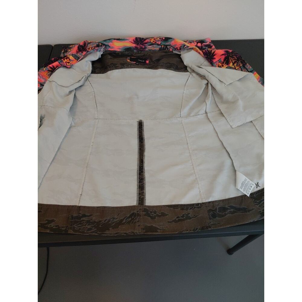 VTG Hurley Double Breasted Women LARGE Hood Camo VIVID Hawaiian Pink Y2K Skater - Picture 13 of 16